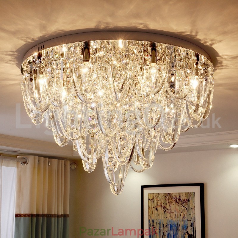 Luxus Crystal süllyesztett mennyezeti lámpa Postamodern lámpa