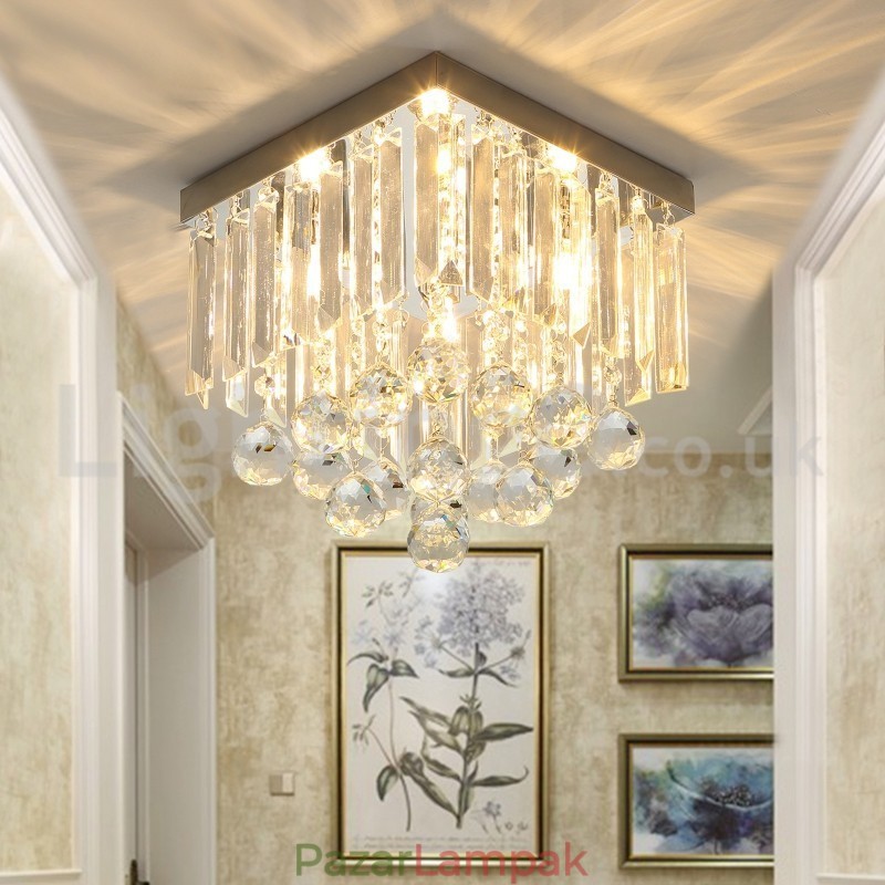 Modern négyzet alakú kristály süllyesztett mennyezeti lámpák