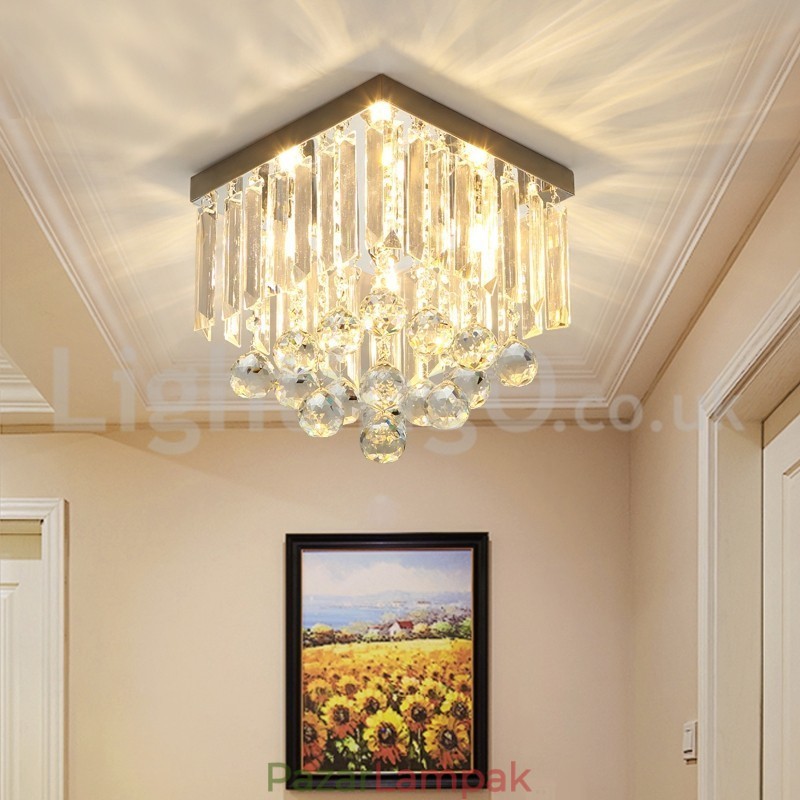 Modern négyzet alakú kristály süllyesztett mennyezeti lámpák