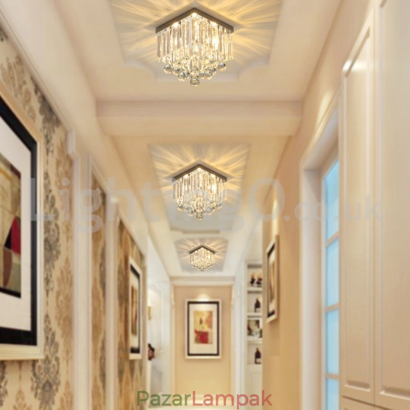 Modern négyzet alakú kristály süllyesztett mennyezeti lámpák