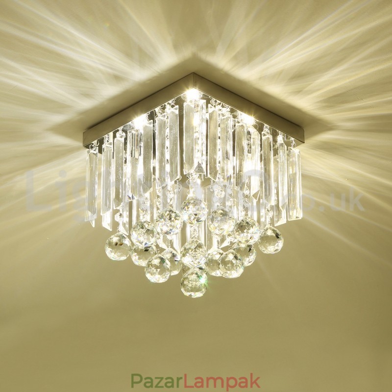 Modern négyzet alakú kristály süllyesztett mennyezeti lámpák