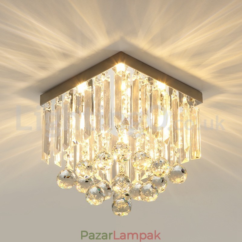 Modern négyzet alakú kristály süllyesztett mennyezeti lámpák