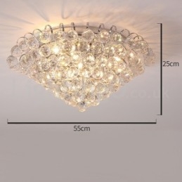 Kortárs 30 cm-es 55 cm-es kerek kristály süllyesztett mennyezeti lámpák