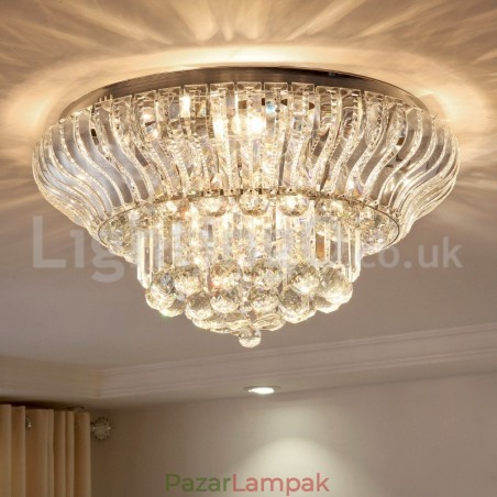 Kortárs, modern, 38 cm-es 57 cm-es, kerek, süllyesztett kristály mennyezeti lámpák Kortárs, modern, 38 cm-es 57 cm-es, kerek, süllyesztett kristály mennyezeti lámpák