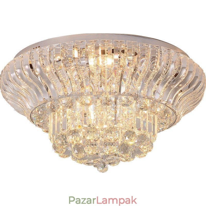 Kortárs, modern, 38 cm-es 57 cm-es, kerek, süllyesztett kristály mennyezeti lámpák