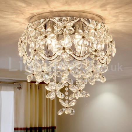 Modern divatos, 48 cm-es, kerek, süllyesztett kristály mennyezeti lámpák Modern divatos, 48 cm-es, kerek, süllyesztett kristály mennyezeti lámpák
