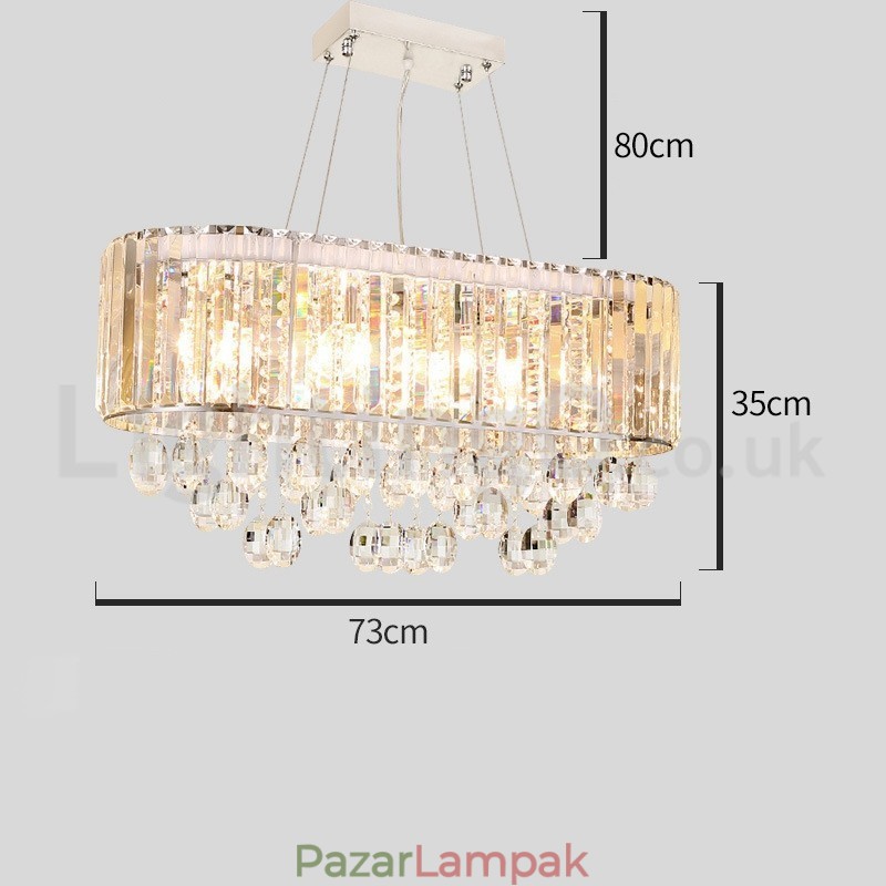 Megfizethető luxus téglalap alakú kristálycsillár