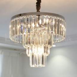 Elegáns, olcsó modern 4 rétegű kerek kristály függőlámpa