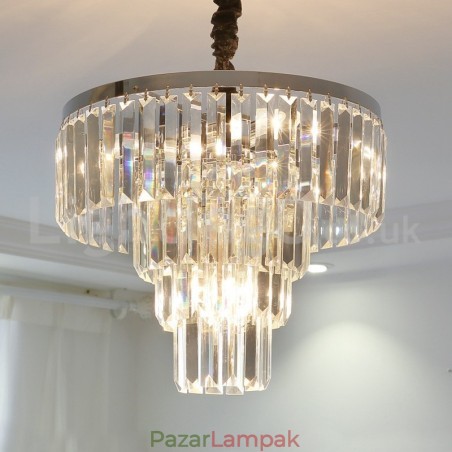 Elegáns, olcsó modern 4 rétegű kerek kristály függőlámpa Elegáns, olcsó modern 4 rétegű kerek kristály függőlámpa
