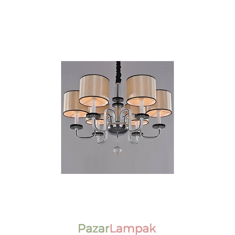 Modern modern kristály króm fém csillár
