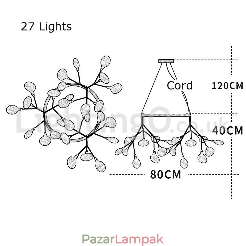 Luxus Postmodern Kerek szentjánosbogarak csillár