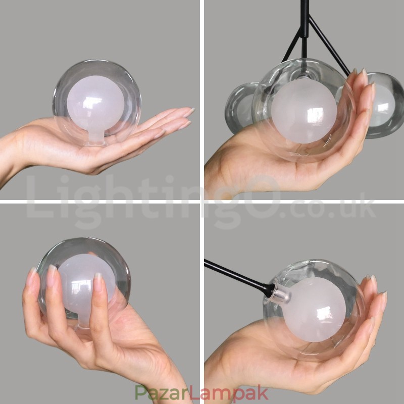Nordic Style Magic Bean csillár kis átlátszó üveg buborékos csillár