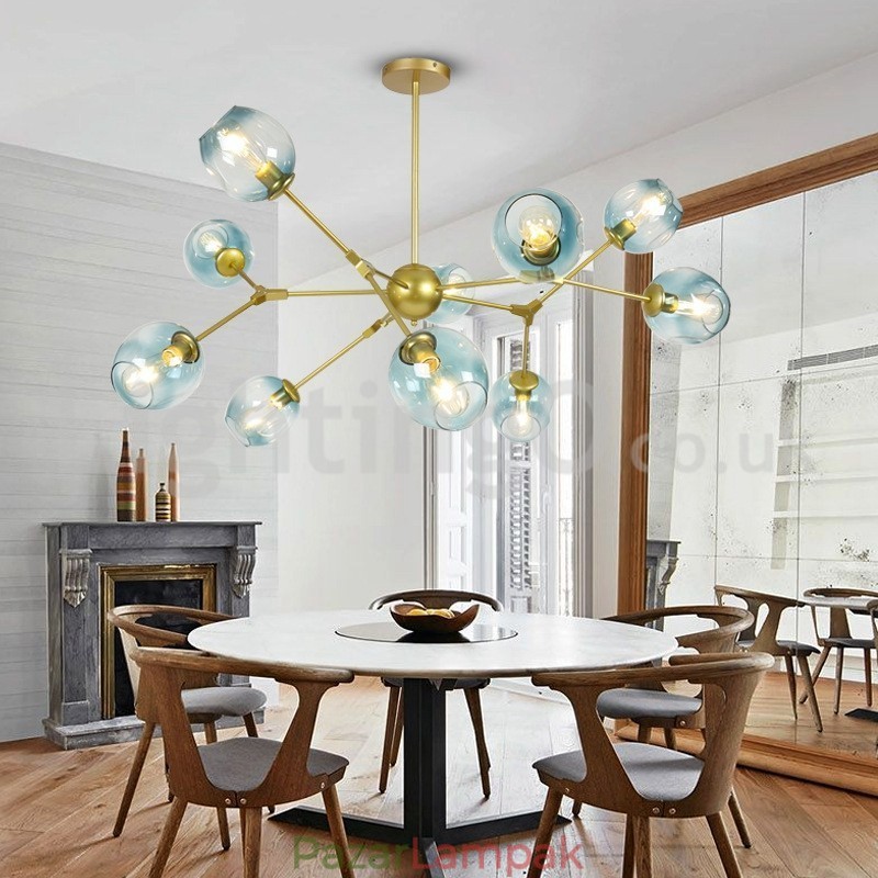 Nordic Postmodern Molecular Magic Bean Chandelier Cafe