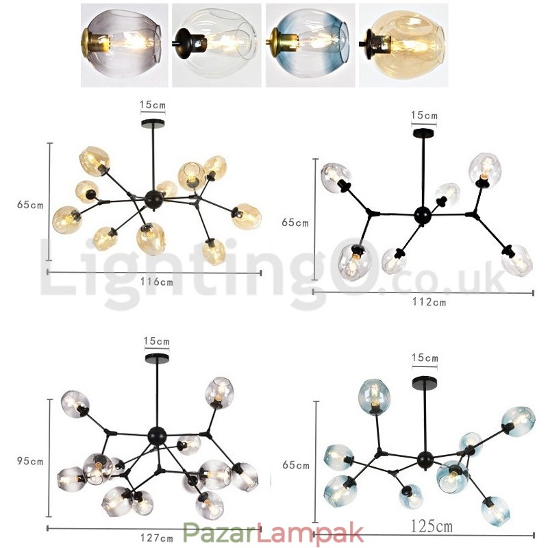 Nordic Postmodern Molecular Magic Bean Chandelier Cafe
