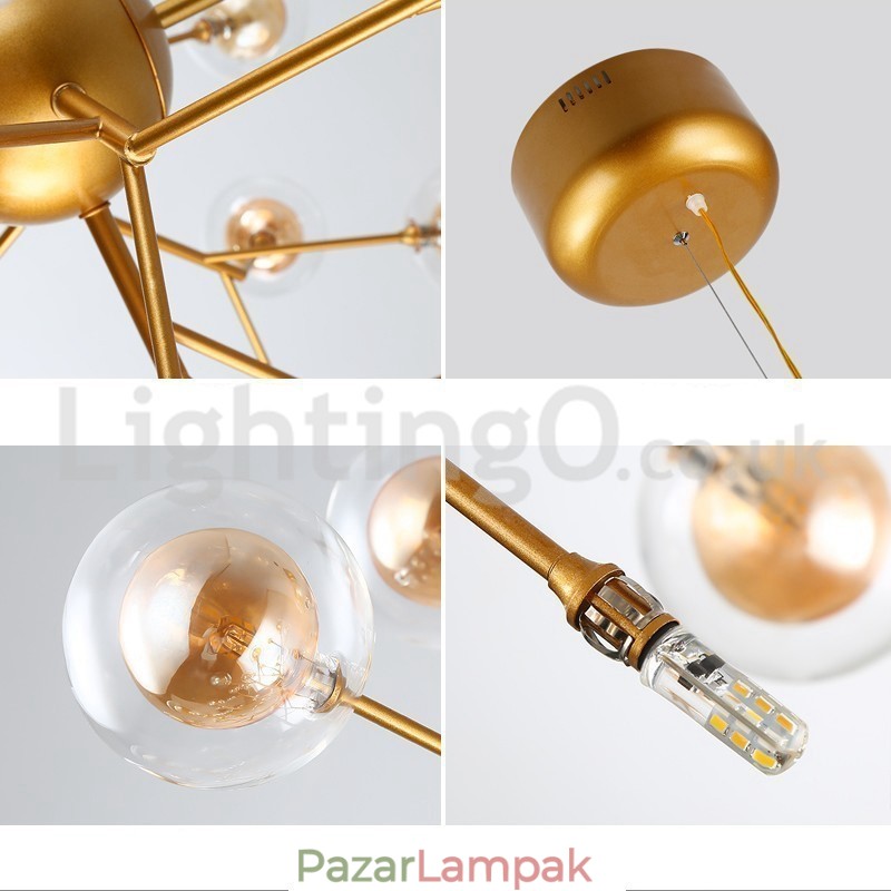 Északi posztmodern molekuláris buborékcsillár üvegcsillár