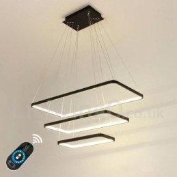 Szabályozható függőlámpa távirányítóval Modern design Három téglalap