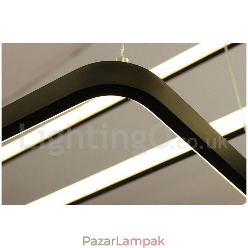 Szabályozható függőlámpa távirányítóval Modern design Három téglalap