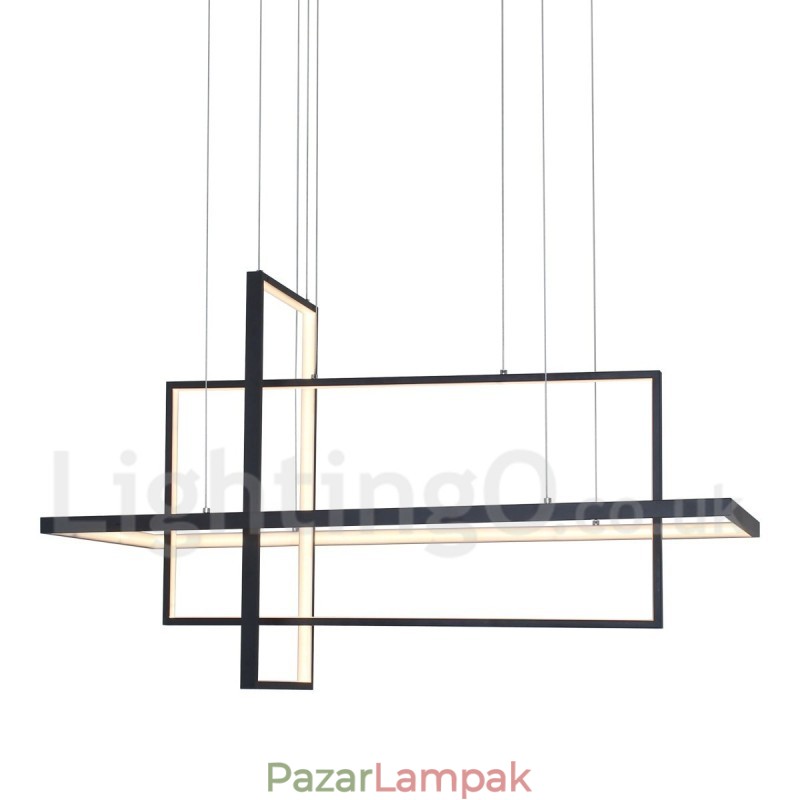 Szabályozható függőlámpa távirányítóval Modern design Három téglalap