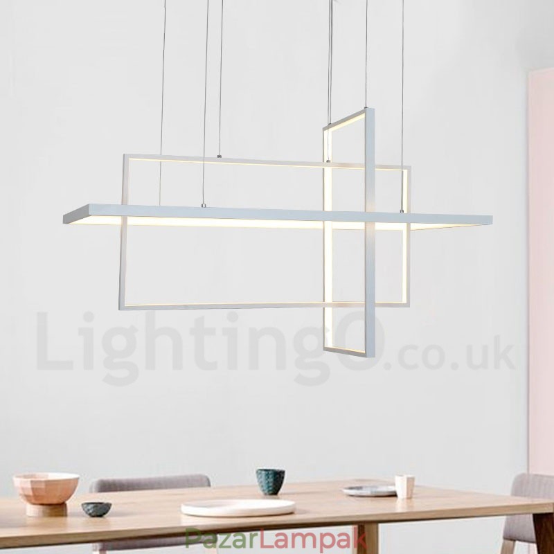 Szabályozható függőlámpa távirányítóval Modern design Három téglalap