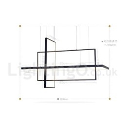 Szabályozható függőlámpa távirányítóval Modern design Három téglalap