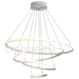 A körökön kívül szabályozható függőlámpa távirányítóval, modern design gyűrűkkel