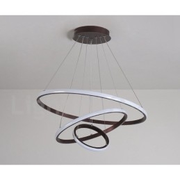 A körökön kívül szabályozható függőlámpa távirányítóval, modern design gyűrűkkel