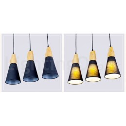 Fa Modern 1 Light 3 Lights függeszték szövet ernyővel
