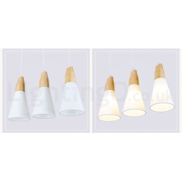 Fa Modern 1 Light 3 Lights függeszték szövet ernyővel