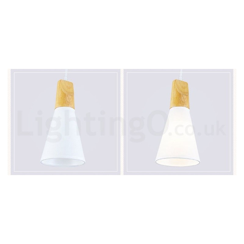 Fa Modern 1 Light 3 Lights függeszték szövet ernyővel