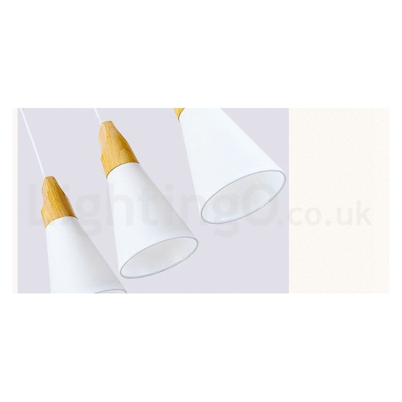 Fa Modern 1 Light 3 Lights függeszték szövet ernyővel