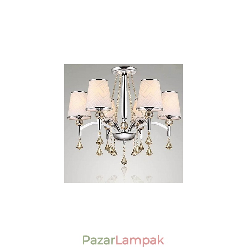 Modern modern kristály króm fém csillár