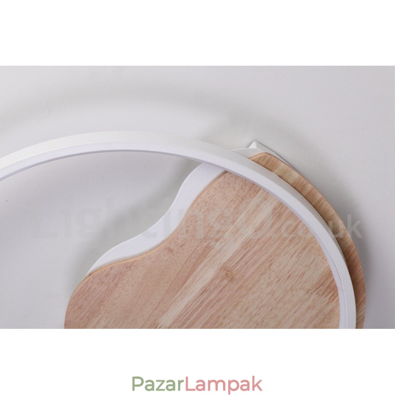 Szabályozható fehér felhő kerek fa mennyezeti lámpa ultravékony mennyezeti lámpa fali lámpaként is használható