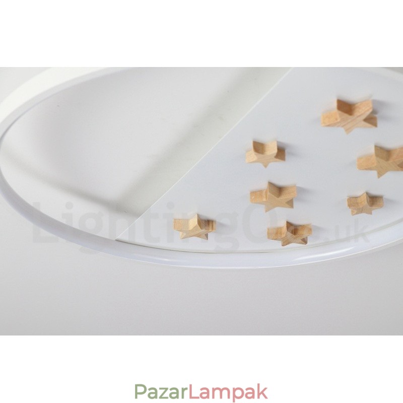 Szabályozható White Stars kerek fa mennyezeti lámpa ultravékony mennyezeti lámpa fali lámpaként is használható