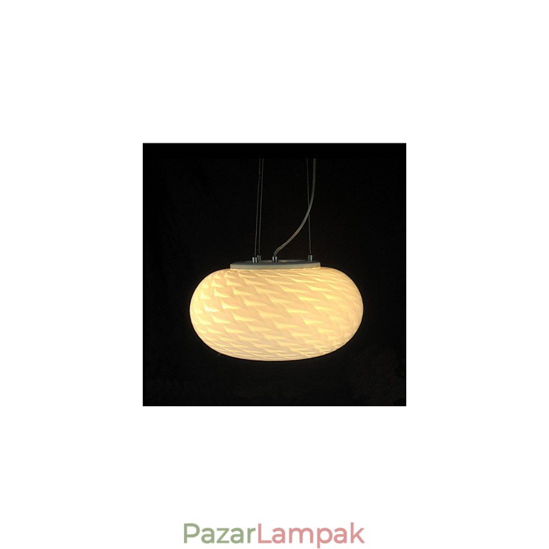 Modern, minimalista faragott tejfehér csillár lámpa