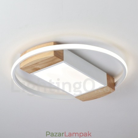 Szabályozható fehér kerek fa mennyezeti lámpa ultravékony mennyezeti lámpa fali lámpaként is használható Szabályozható fehér kerek fa mennyezeti lámpa ultravékony mennyezeti lámpa fali lámpaként is használható
