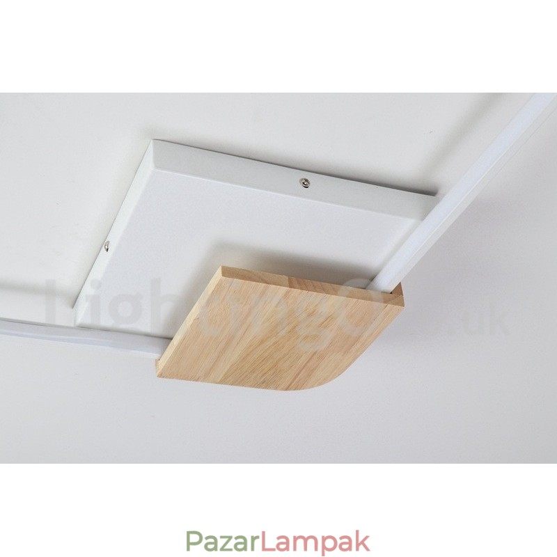 Szabályozható fehér négyzet alakú fa mennyezeti lámpa Ultravékony mennyezeti lámpa fali lámpaként is használható