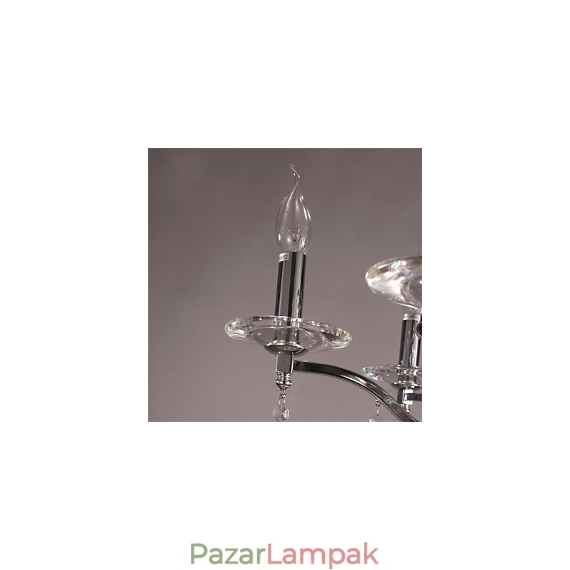 Elegáns króm kristály gyertyacsillár