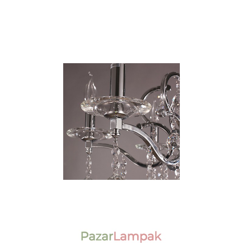Elegáns króm kristály gyertyacsillár
