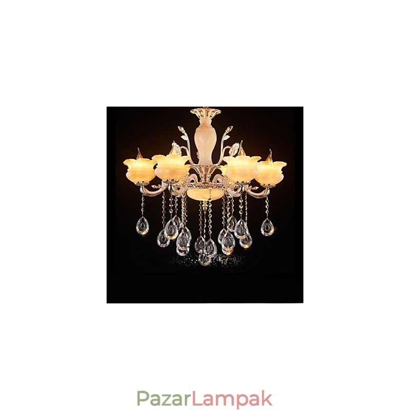 Jade Crystal függőlámpa Gyertya stílusú csillár