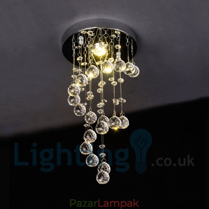 1 Light Modern K9 Crystal kerek süllyesztett mennyezeti lámpa
