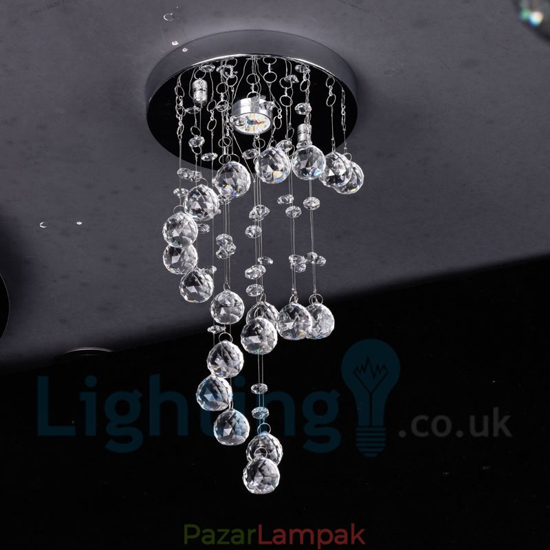 1 Light Modern K9 Crystal kerek süllyesztett mennyezeti lámpa