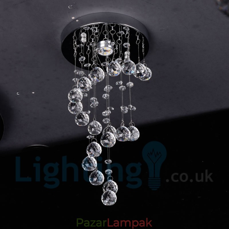 1 Light Modern K9 Crystal kerek süllyesztett mennyezeti lámpa