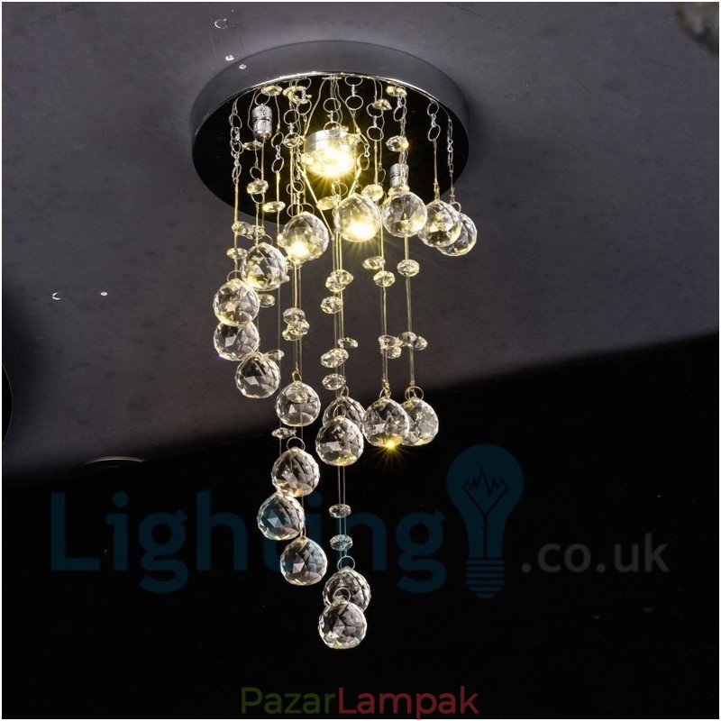 1 Light Modern K9 Crystal kerek süllyesztett mennyezeti lámpa