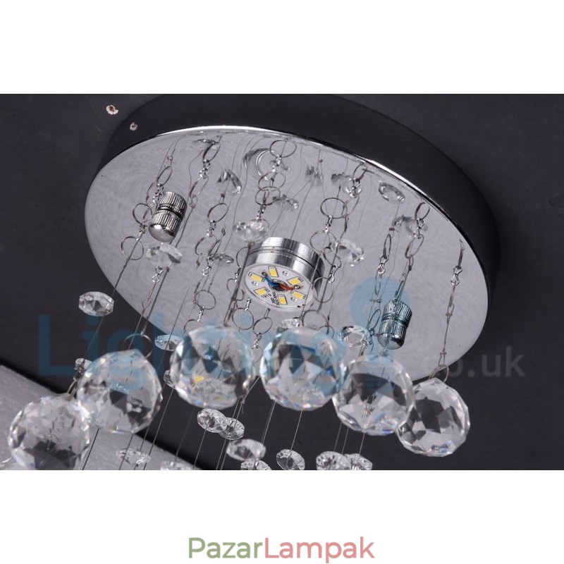 1 Light Modern K9 Crystal kerek süllyesztett mennyezeti lámpa
