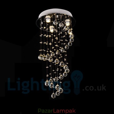 3 Light Modern K9 Crystal kerek süllyesztett mennyezeti lámpa 3 Light Modern K9 Crystal kerek süllyesztett mennyezeti lámpa