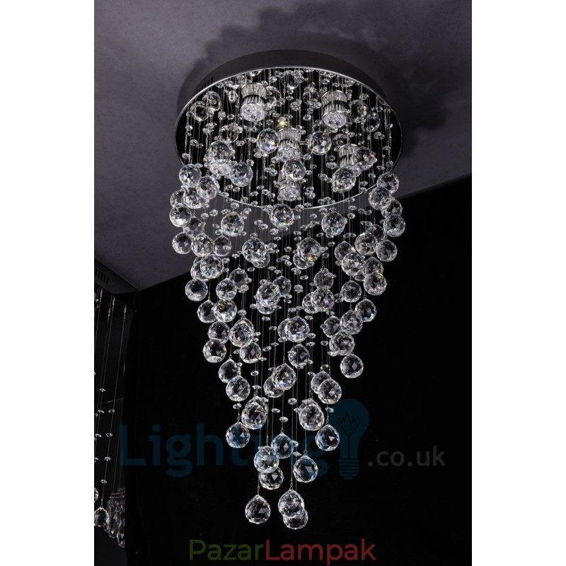 6 Light Modern K9 Crystal kerek süllyesztett mennyezeti lámpa