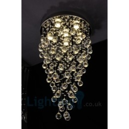 6 Light Modern K9 Crystal kerek süllyesztett mennyezeti lámpa