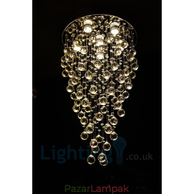 6 Light Modern K9 Crystal kerek süllyesztett mennyezeti lámpa