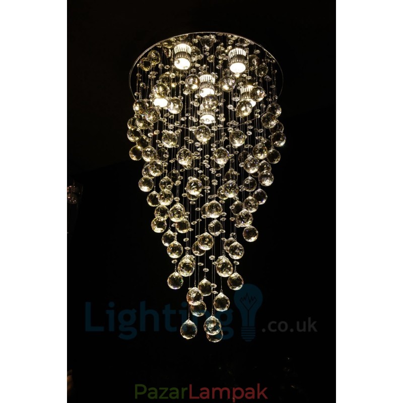 6 Light Modern K9 Crystal kerek süllyesztett mennyezeti lámpa