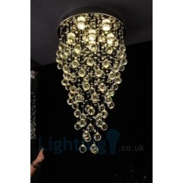 6 Light Modern K9 Crystal kerek süllyesztett mennyezeti lámpa